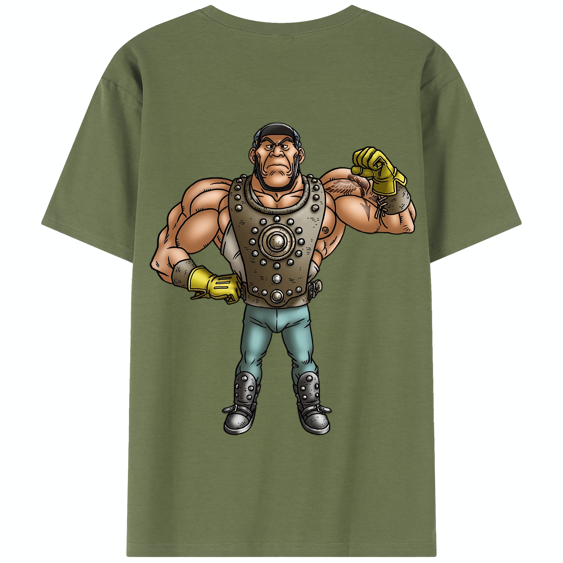 （画像用） ドラゴンクエスト Doragon Kuesuto Dragon Quest 綿100％半袖Tシャツ（背面プリント）